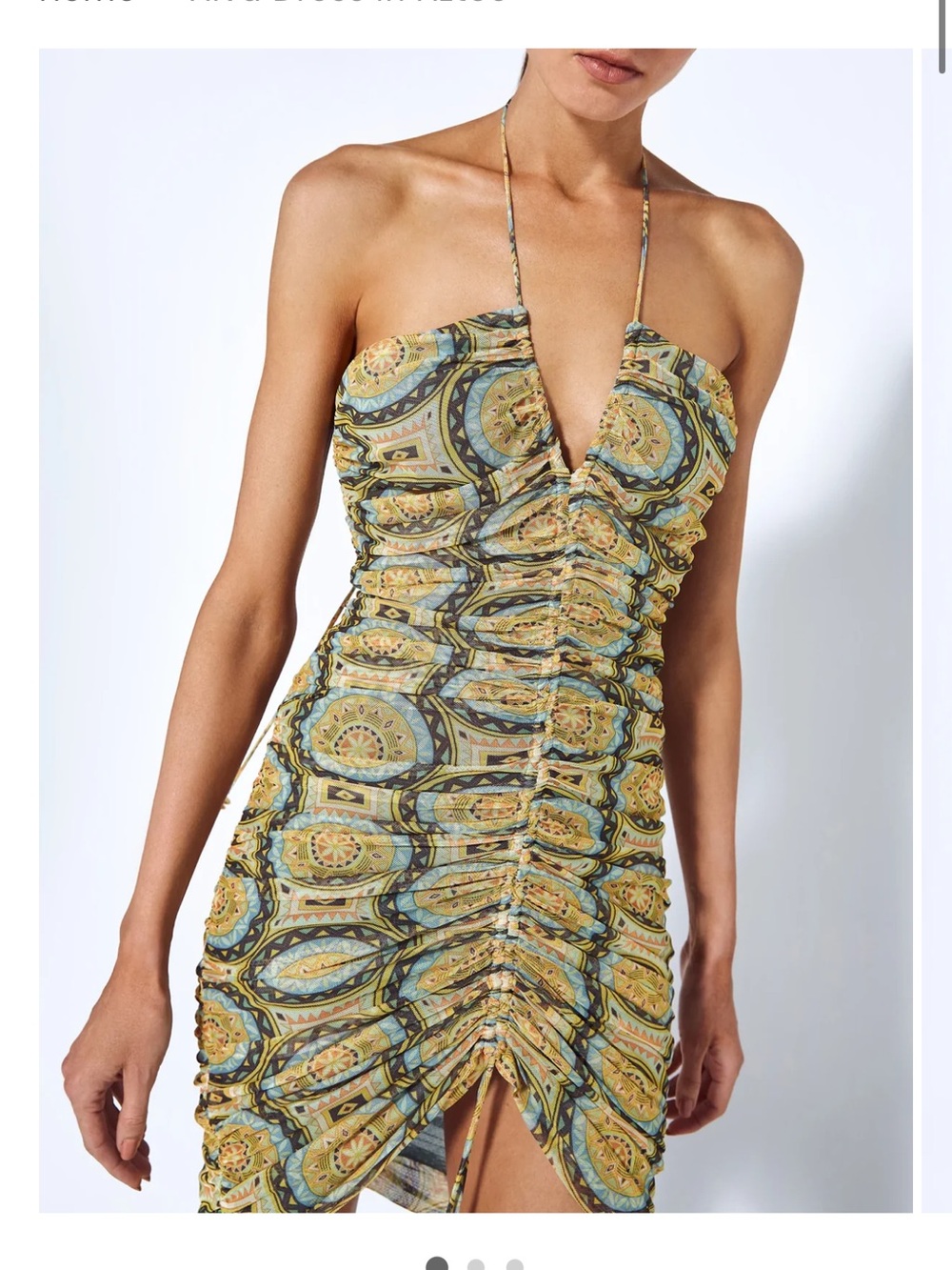 Alexis Alva Ruched Mini Dress in Aztec - Picture 2 of 10